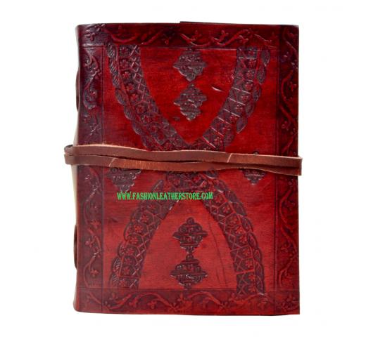 Handmade embossed leather journal diary & notebook